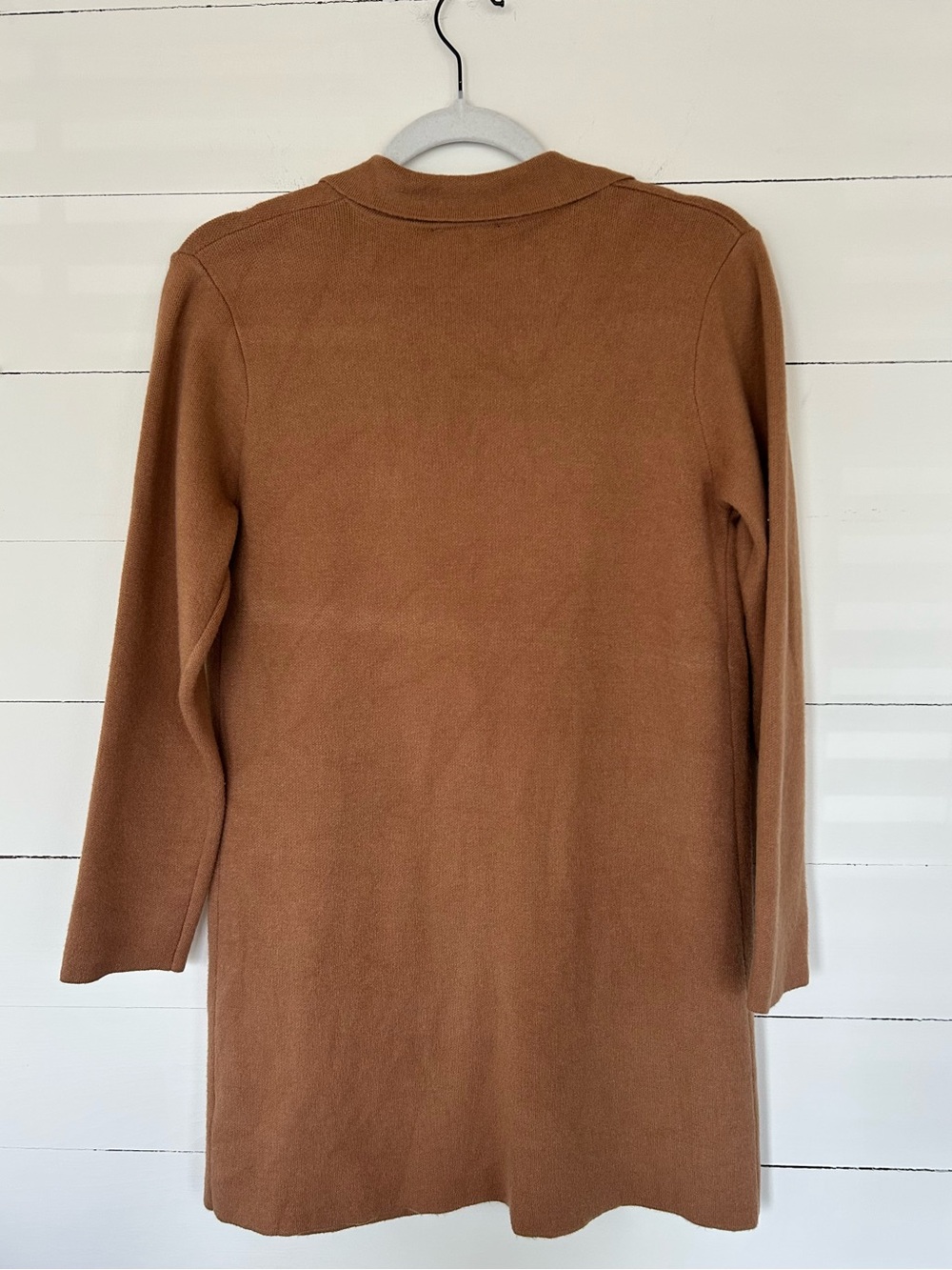 AGB Camel Colored Single-Button Knit Sweater/Blazer, size Medium. - Picture 2 of 6